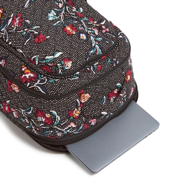 🌷 Vera Bradley Large Travel Backpack “Perennials Noir Dot”. NWT - Picture 5 of 6